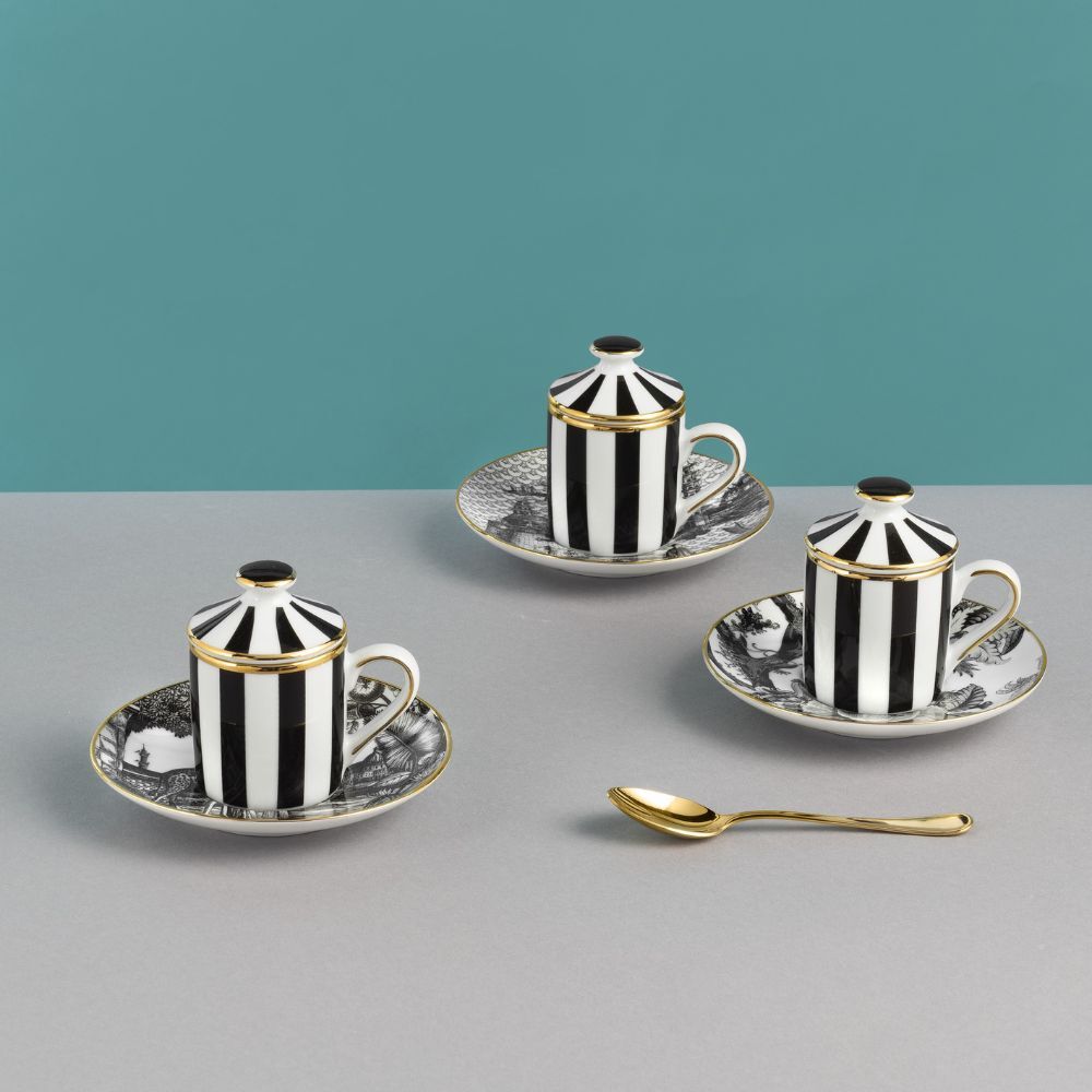 Tazzina Caffè con Piattino e Coperchio Souvenirs De Voyage - Weissestal