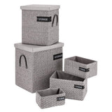 Storage Portabiancheria Tessuto Grigio con Coperchio Montemaggi – Disponibile in 3 Misure
