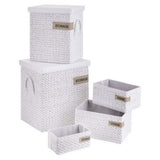 Storage Portabiancheria Tessuto Bianco con Coperchio Montemaggi – Disponibile in 3 Misure