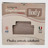 Copridivano Elasticizzato Body Tessuto Antimacchia Adattabile per Poltrona, 2/3/4 Posti - Zucchissime
