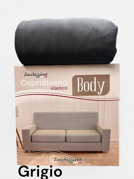 Copridivano Elasticizzato Body Tessuto Antimacchia Adattabile per Poltrona, 2/3/4 Posti - Zucchissime
