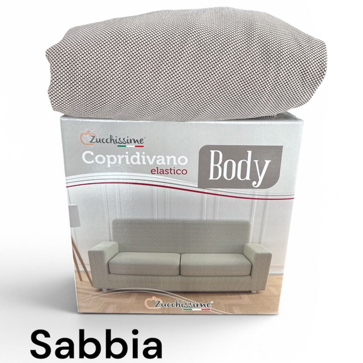 Copridivano Elasticizzato Body Tessuto Antimacchia Adattabile per Poltrona, 2/3/4 Posti - Zucchissime