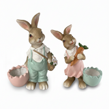 Coppia Conigli in Resina – Coniglietto dell’Orto 16x22 cm