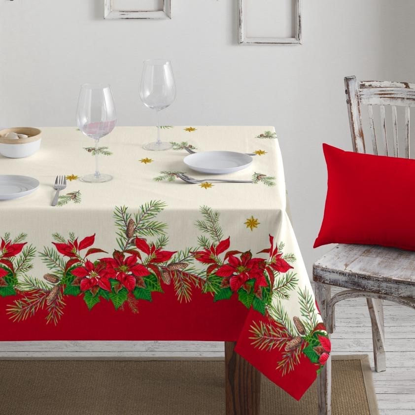 Tovaglia HOLLY CHRISTMAS Natale Dis.3350 per 18 Posti - Kari