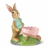 Coppia Conigli in Resina – Coniglietto Contadino 19x21 cm