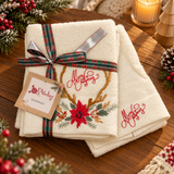 Set Asciugamani Natalizi 1+1 Viso e Ospite Handmade Xmas - L'Atelier17