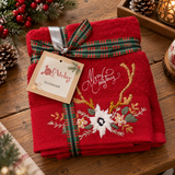 Set Asciugamani Natalizi 1+1 Viso e Ospite Handmade Xmas - L'Atelier17