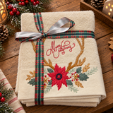 Set Asciugamani Natalizi 1+1 Viso e Ospite Handmade Xmas - L'Atelier17