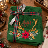 Set Asciugamani Natalizi 1+1 Viso e Ospite Handmade Xmas - L'Atelier17