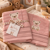 Set Asciugamani 1+1 Gli Orsetti del Cuore Dis. 6 in Spugna 420 g/m² - L'Atelier17