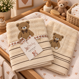 Set Asciugamani 1+1 Gli Orsetti del Cuore Dis. 6 in Spugna 420 g/m² - L'Atelier17