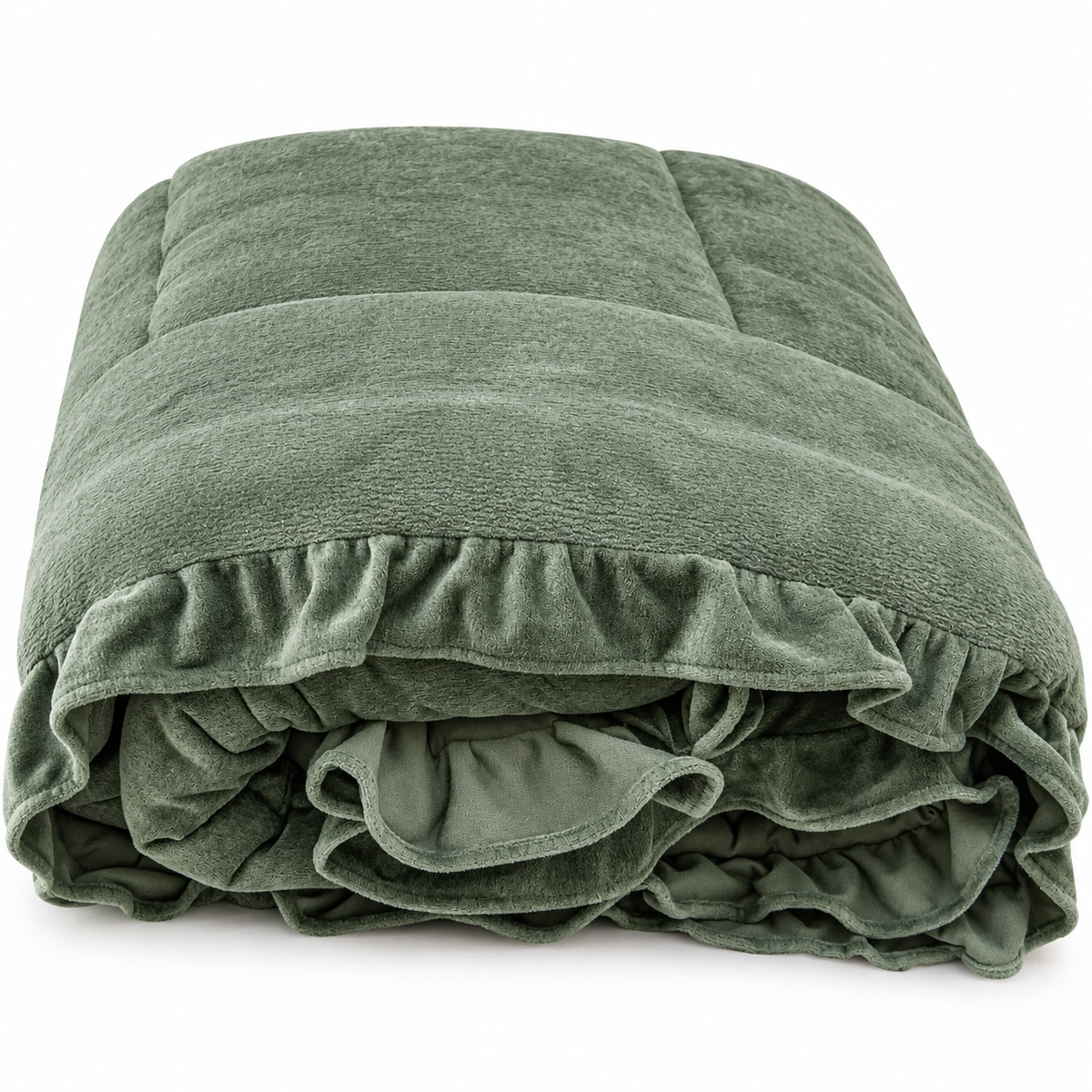 Trapunta Matrimoniale Lumiere Effetto Velluto con Rouches Imbottitura 270 g/m² - L'Atelier17
