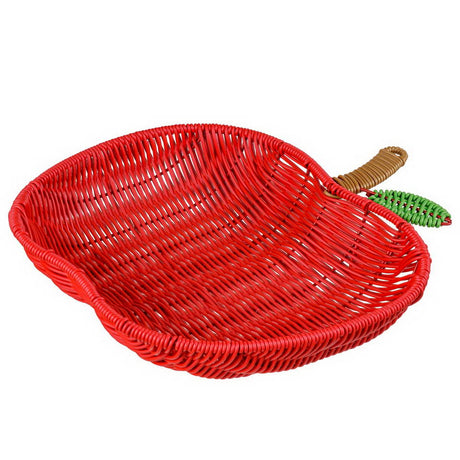 Cestina porta frutta decorativa mela rossa 28x28x26 in filo PP - Montemaggi