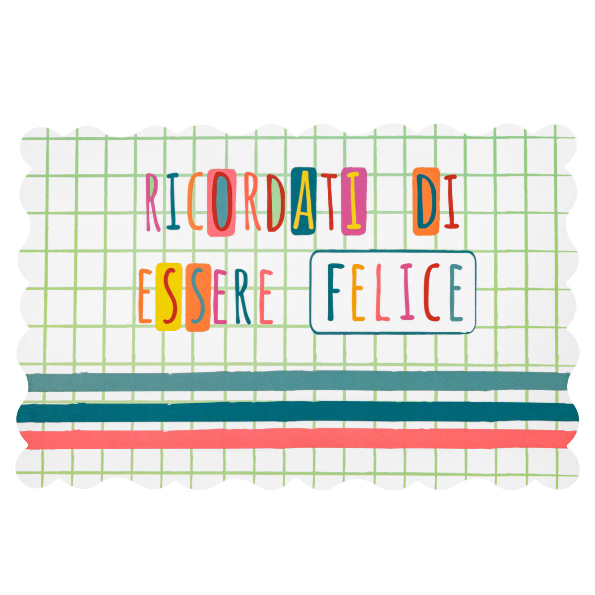 Set 2 Tovagliette Sagomate "Ricordati di essere felice" 43,5x28,5 cm - Montemaggi