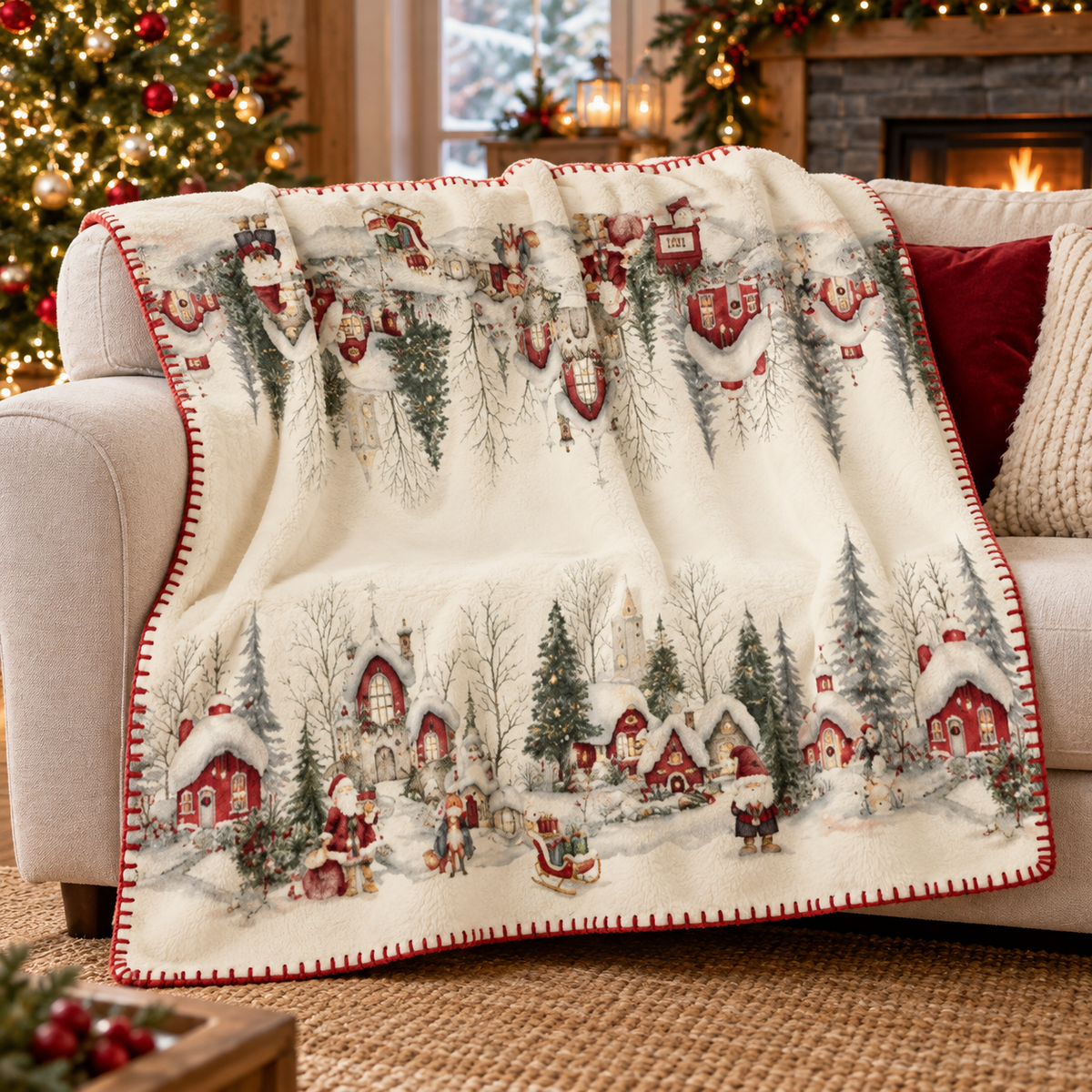 Plaid Natalizio Magic Forest in Pile 130×170 cm - Tessitura Randi