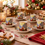 Set 6 Tazzine da Caffè Natalizie c/Piattini con Orsetti - Vestiamo Casa