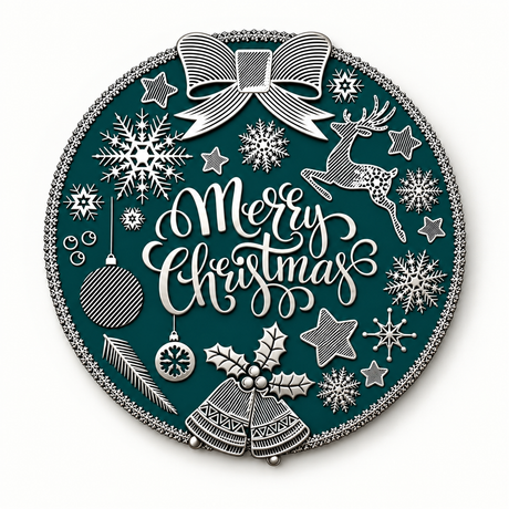 Set 6 Tovagliette Natalizie Rotonde Merry Christmas Ø 38 cm - Arca