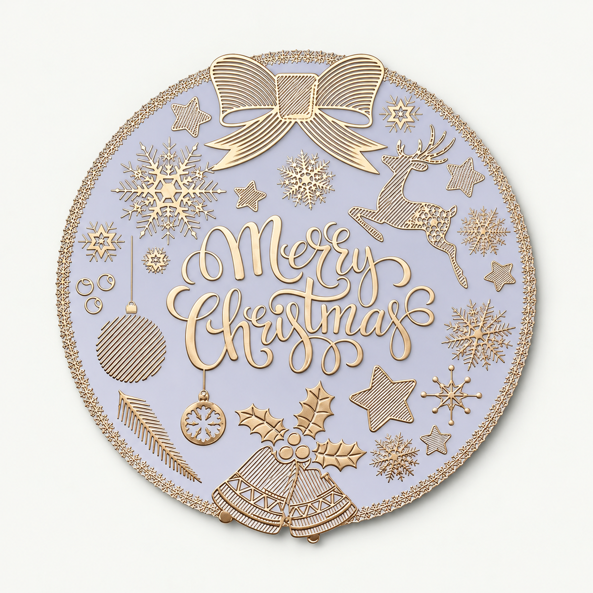 Set 6 Tovagliette Natalizie Rotonde Merry Christmas Ø 38 cm - Arca
