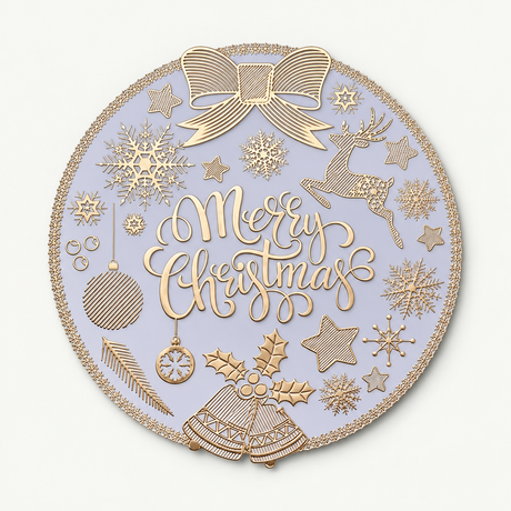 Set 6 Tovagliette Natalizie Rotonde Merry Christmas Ø 38 cm - Arca