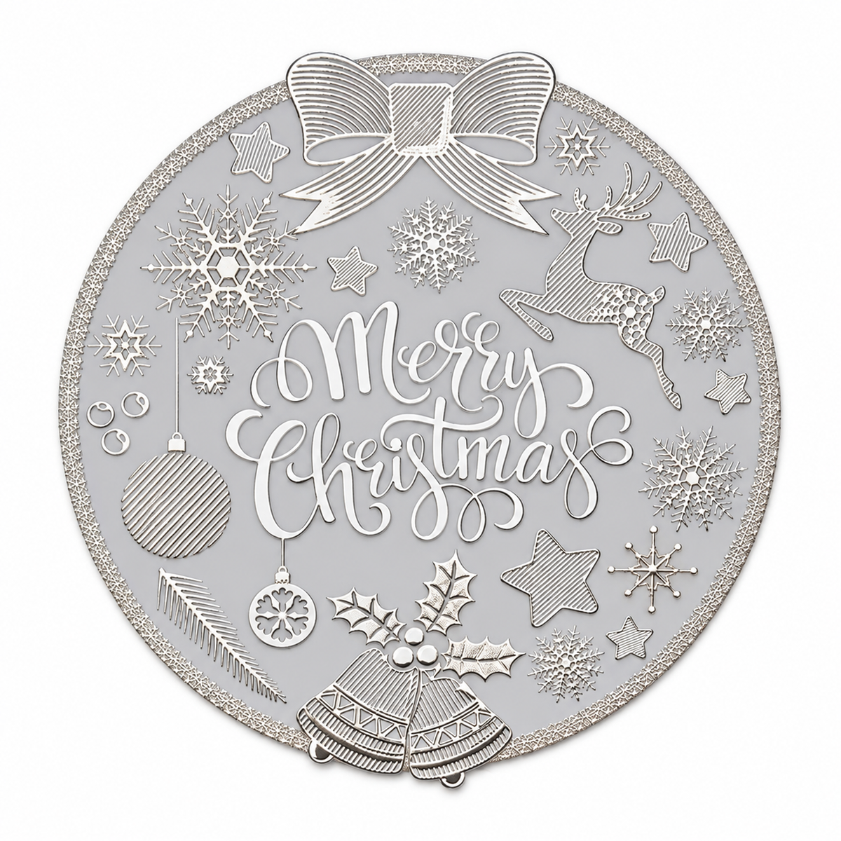 Set 6 Tovagliette Natalizie Rotonde Merry Christmas Ø 38 cm - Arca