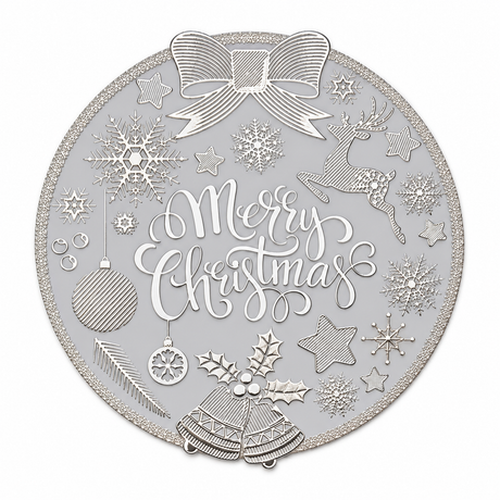 Set 6 Tovagliette Natalizie Rotonde Merry Christmas Ø 38 cm - Arca