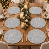 Set 6 Tovagliette Natalizie Rotonde Merry Christmas Ø 38 cm - Arca