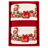 Set Asciugamani Natalizi 1+1 Christmas 8 Cuccioli di Natale - Ferlen