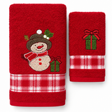 Set Asciugamani 1+1 Natalizi Snow Xmas in Spugna 100% Cotone - Vingi