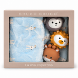 Set Regalo Baby Copertina con 3 Animaletti Sensoriali in Silicone - Bruco Bruco