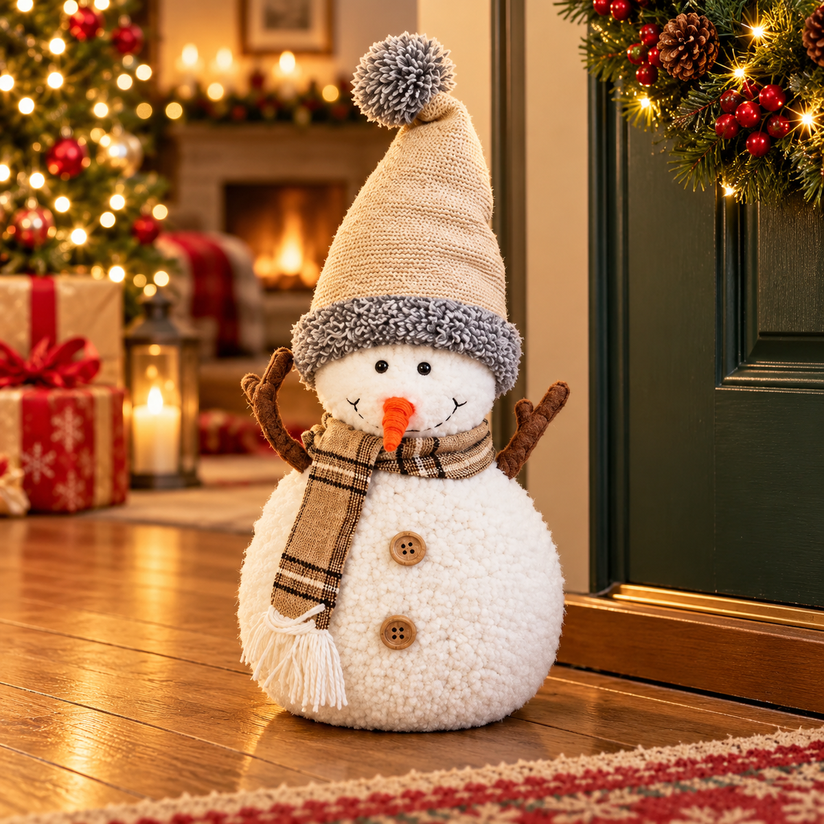 Fermaporta Natalizio Pupazzo di Neve h25cm - Preziosa Home