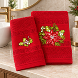 Set Asciugamani 1+1 Natalizi Aida Xmas in Spugna 100% Cotone - Vingi