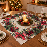 Centrotavola Natalizio Tiffany Xmas Dis. 3 93x93 cm in 100% Cotone - Vingi