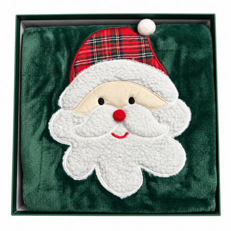 Plaid Natalizio Luna Design Babbo Natale 130x170cm - Vingi