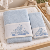 Set Asciugamani Baby 1+1 in Spugna di Cotone Elefantino - Vingi