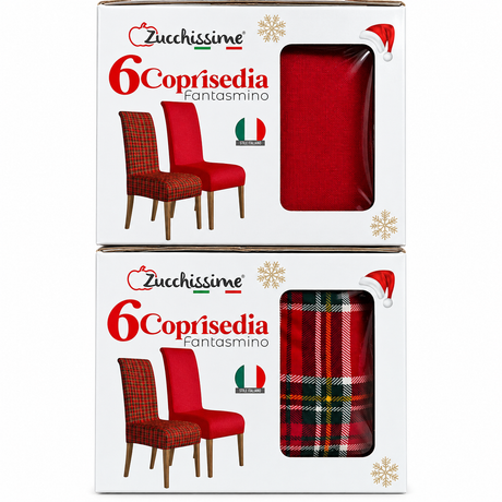 Set 6 Coprisedia Natalizi Fantasmino in Tessuto Elasticizzato - Zucchissime