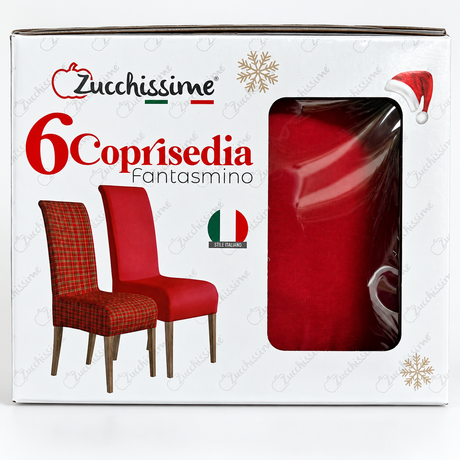 Set 6 Coprisedia Natalizi Fantasmino in Tessuto Elasticizzato - Zucchissime