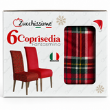 Set 6 Coprisedia Natalizi Fantasmino in Tessuto Elasticizzato - Zucchissime