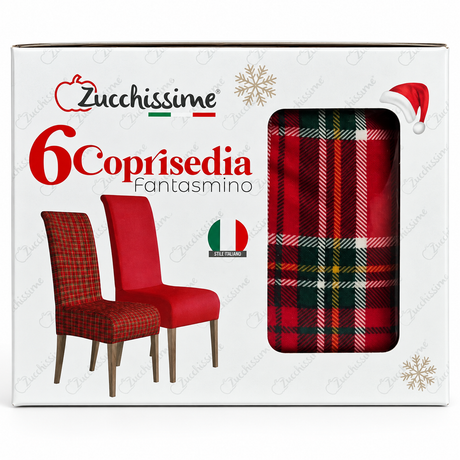 Set 6 Coprisedia Natalizi Fantasmino in Tessuto Elasticizzato - Zucchissime
