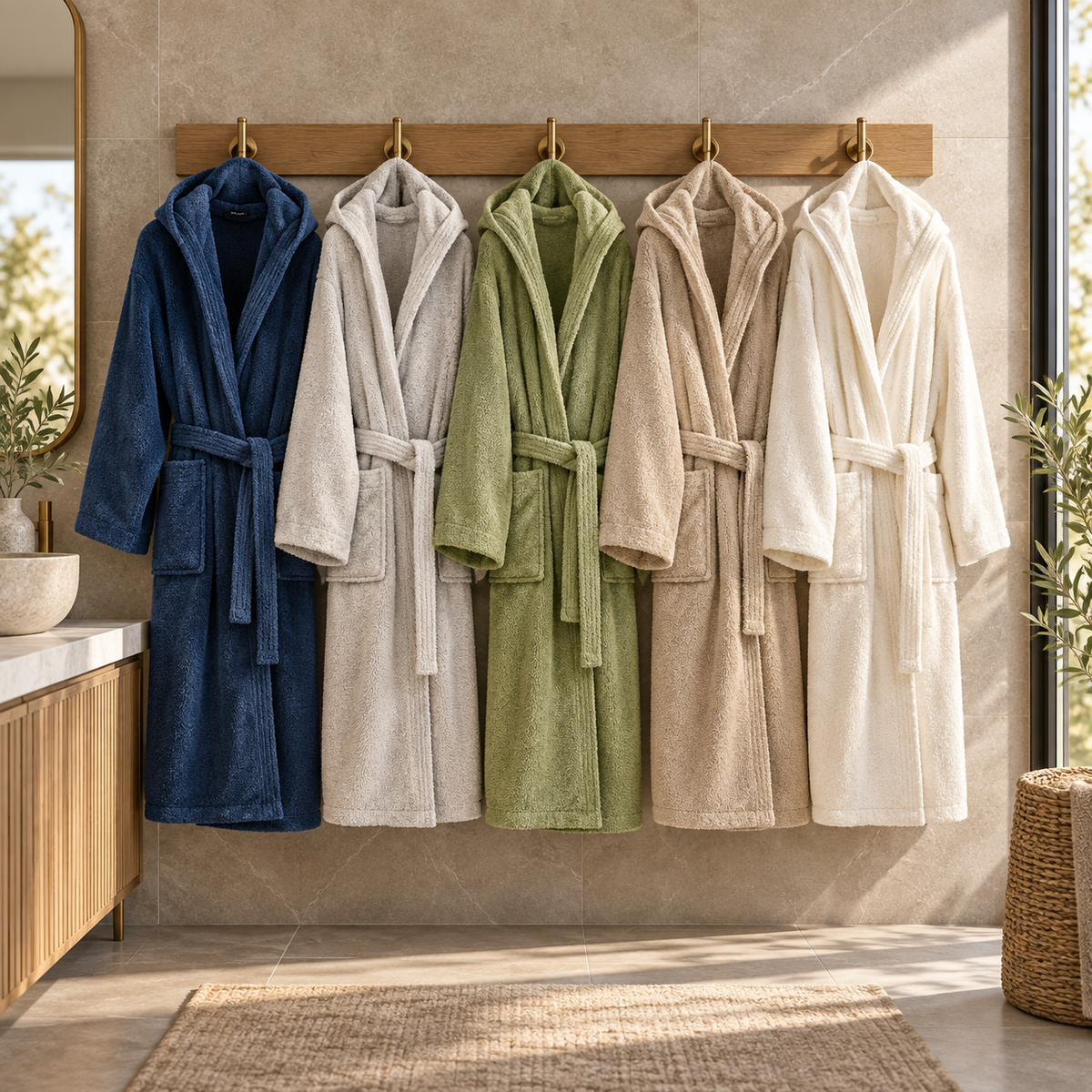 Accappatoio Monaco in Spugna 100% Cotone con Cappuccio – Vingi
