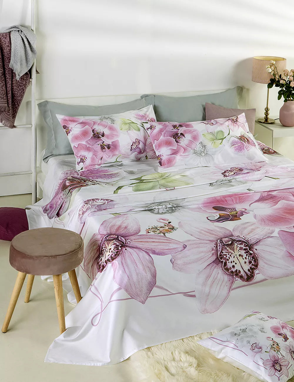 Lenzuola copriletto ORCHIDEA matrimoniale by Tessitura Randi