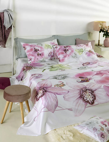 Lenzuola copriletto ORCHIDEA matrimoniale by Tessitura Randi
