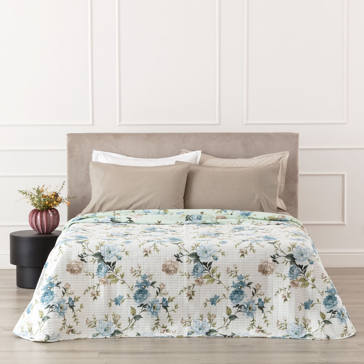 Trapuntino Matrimoniale Double Face EVIE Linea Oro 260x260 cm – Quilt Microfibra Stampata