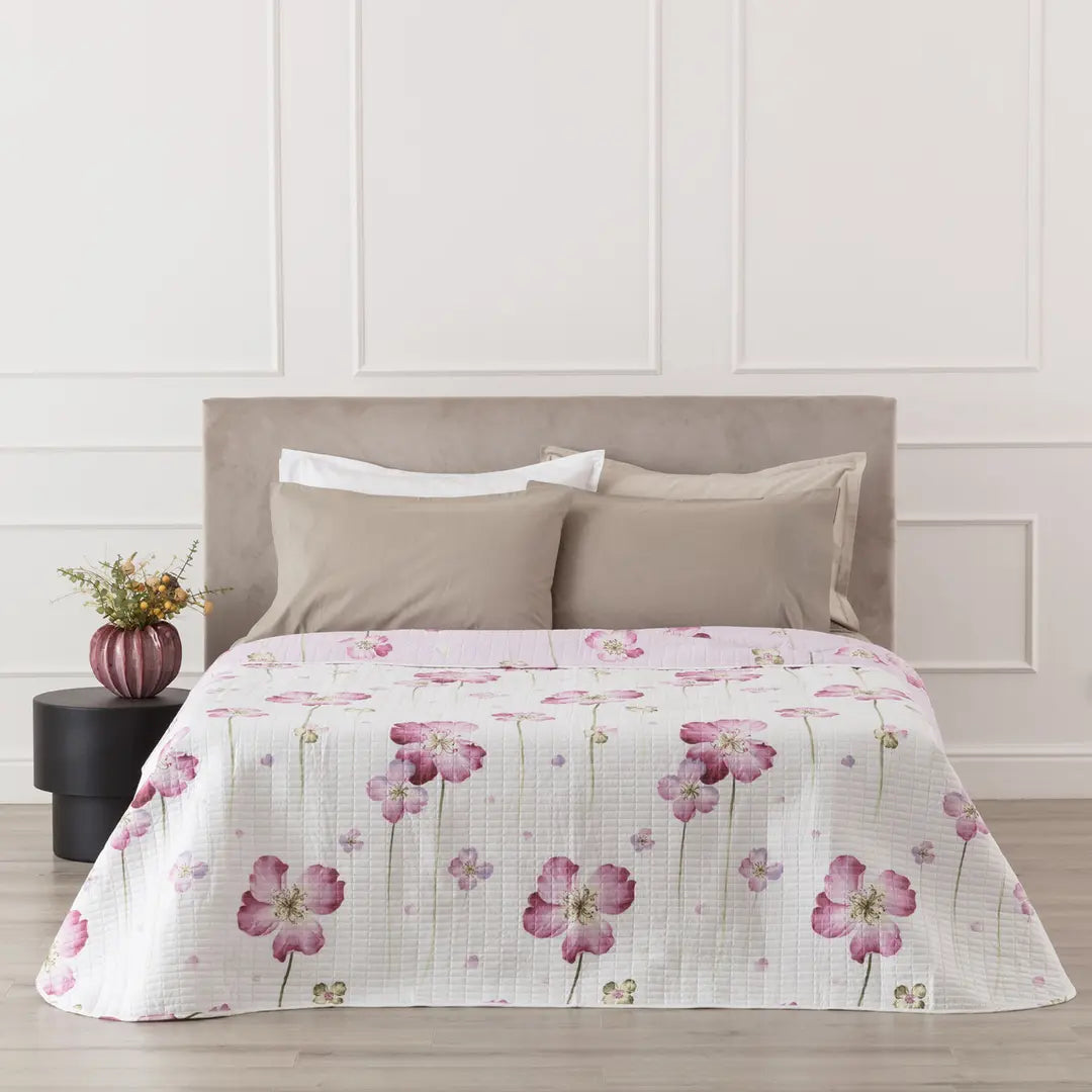 Trapuntino Matrimoniale Double Face Ayla Linea Oro 260x260 cm – Quilt Microfibra Stampata