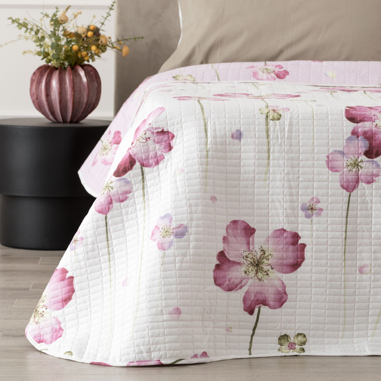Trapuntino Matrimoniale Double Face Ayla Linea Oro 260x260 cm – Quilt Microfibra Stampata