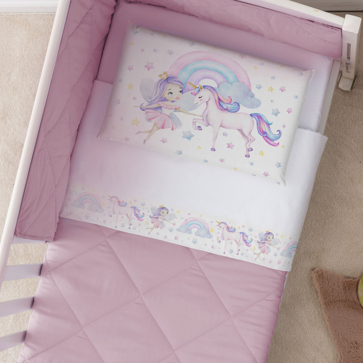 Completo Lettino Baby UNICORNO - Linea oro