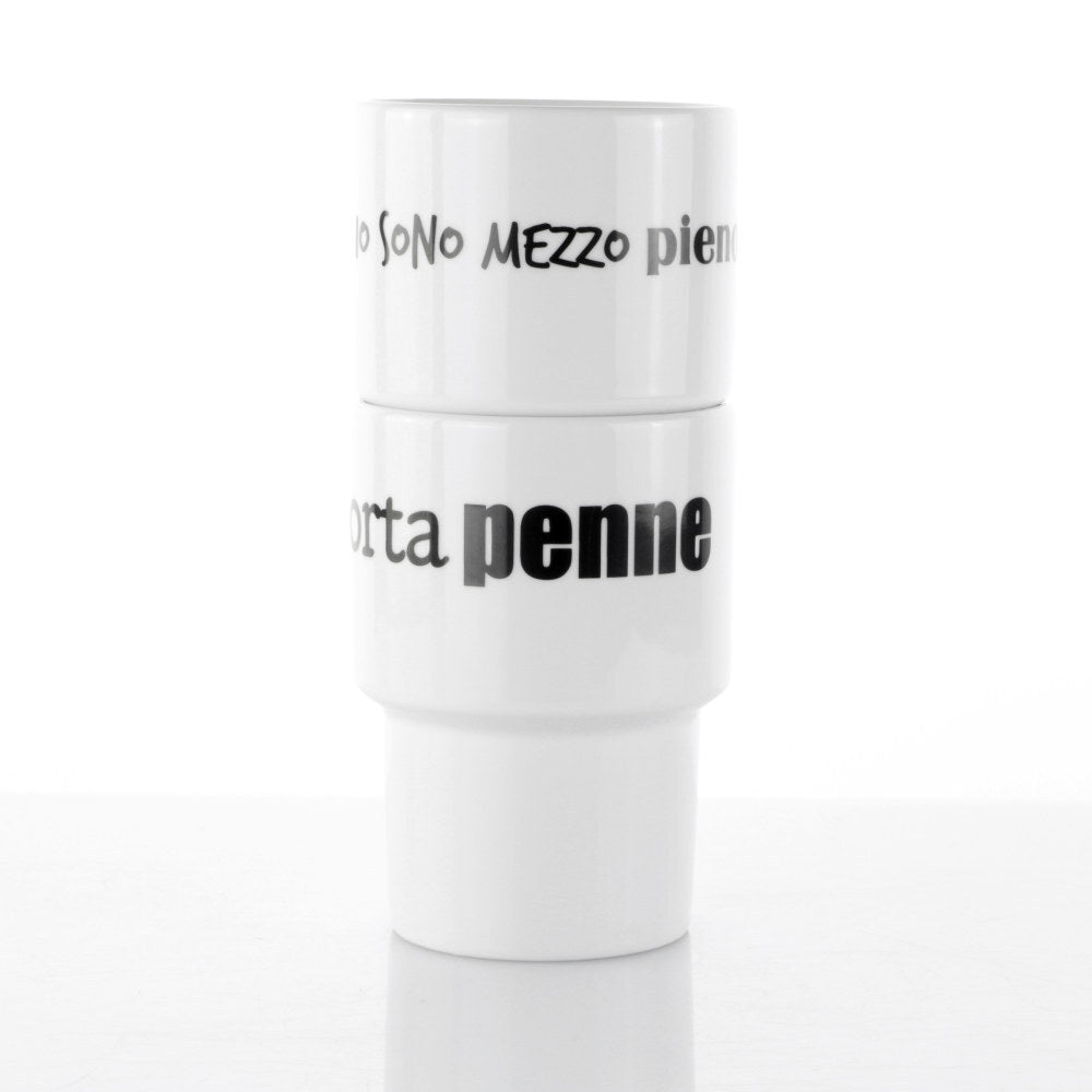 Set 2 Mug 0,50 L Graffiti Mezzo Pieno Vuoto By Weissestal