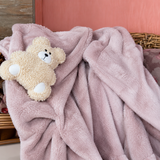 Plaid My Teddy in Flannel con Orsetto Applicato 155x205 cm - L'Atelier17