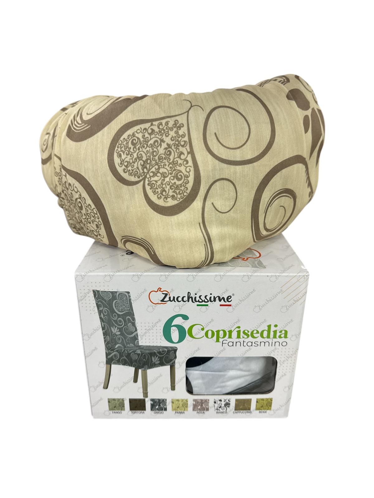 Coprisedie elastiche Fantasmino Cuori Zucchissime set 6 pezzi coprisedia universale bielastico