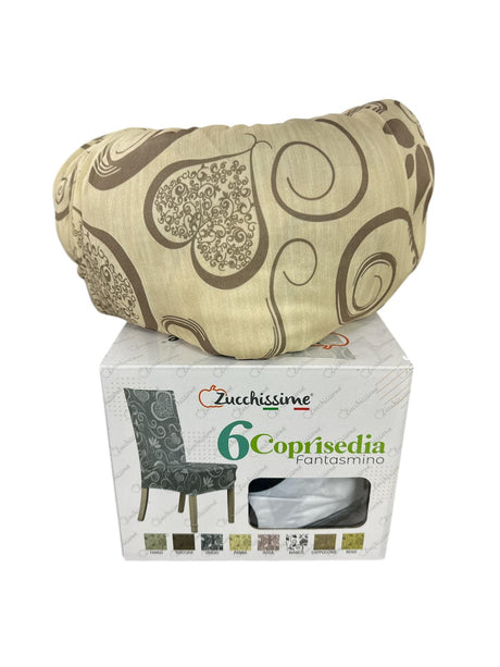 Coprisedie elastiche Fantasmino Cuori Zucchissime set 6 pezzi coprisedia universale bielastico