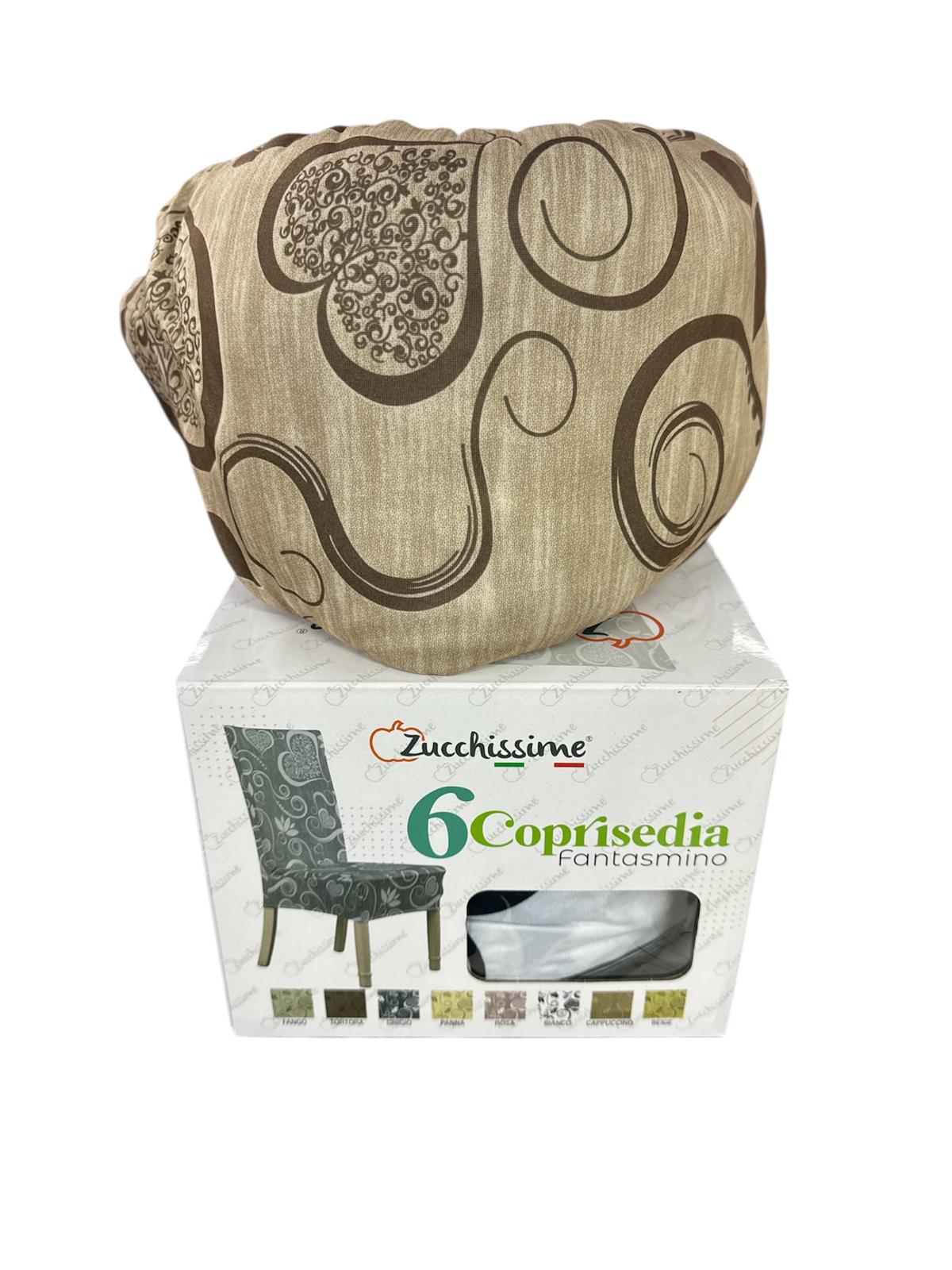 Coprisedie elastiche Fantasmino Cuori Zucchissime set 6 pezzi coprisedia universale bielastico
